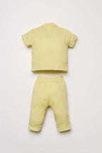 U.S. Polo Assn. Kız Bebek Gömlek Yaka Nakışlı Yazlık Regular Fit Sarı Pijama Takımı USB2978-C-V5