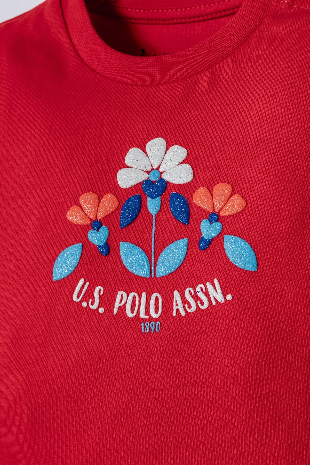 U.S. Polo Assn. Kız Bebek Bisiklet Yaka Nakışlı Yazlık Regular Fit Kırmızı Bebek Takımı USB2999-C-V1 Ürün ikincil görseli