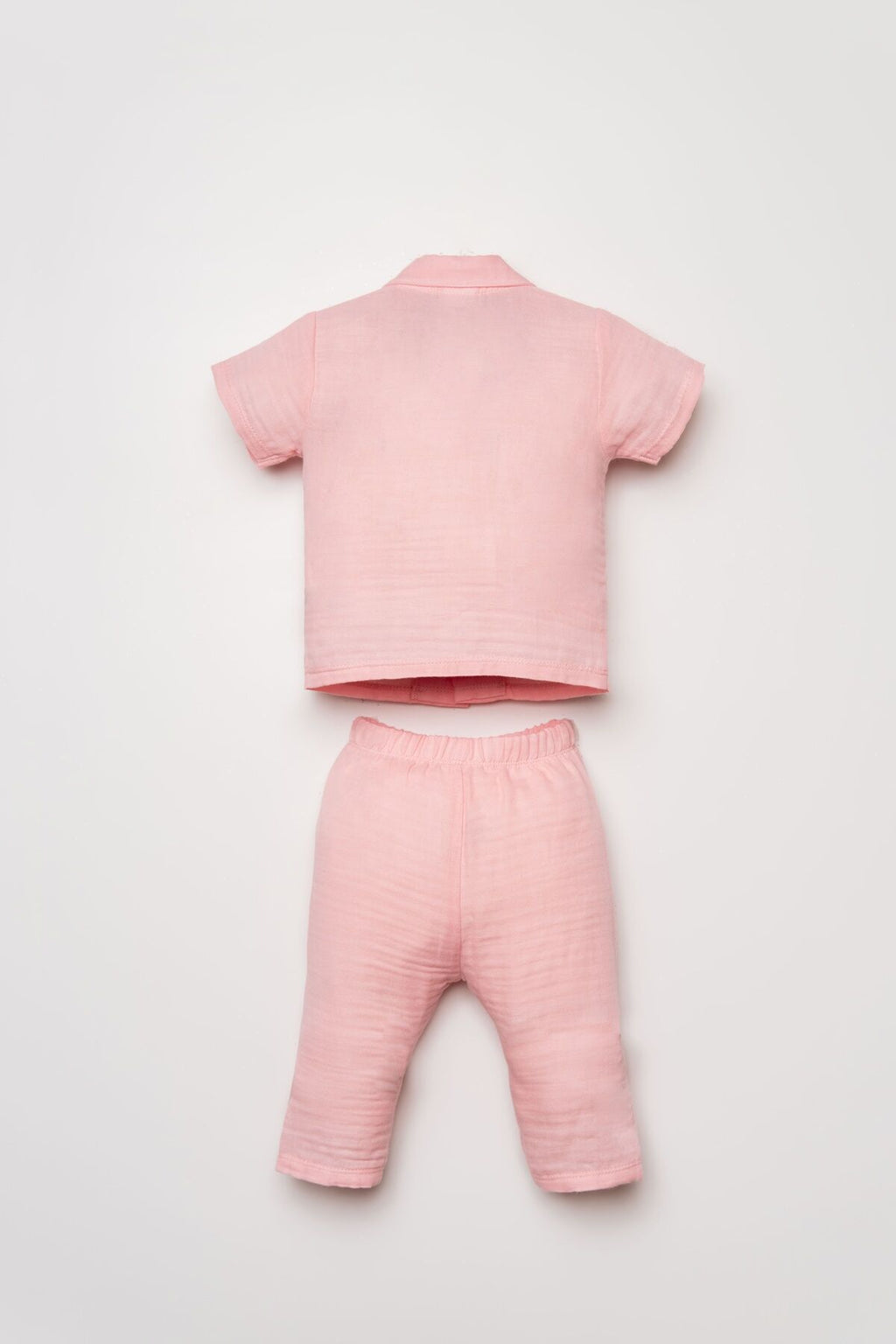 U.S. Polo Assn. Kız Bebek Gömlek Yaka Nakışlı Yazlık Regular Fit Pembe Pijama Takımı USB2978-C-V4