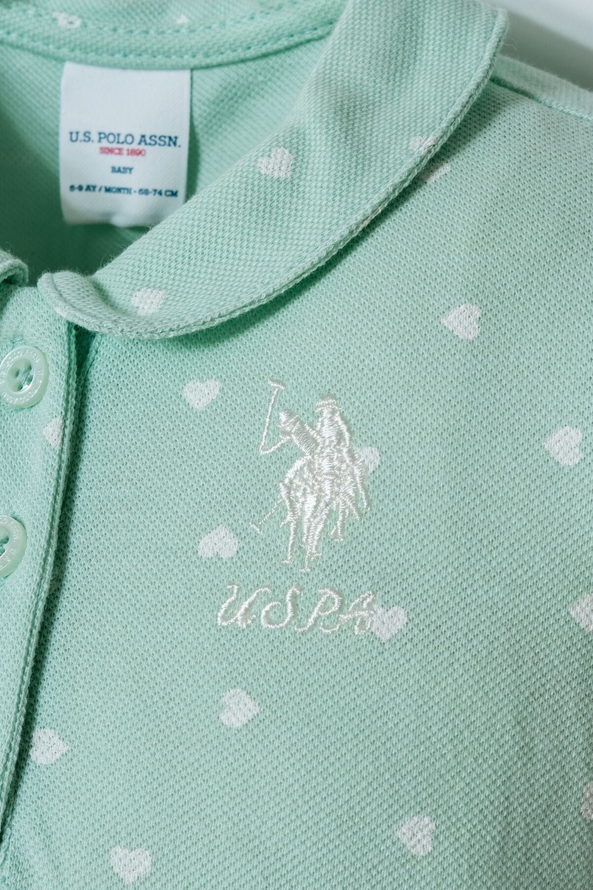 U.S. Polo Assn. Kız Bebek Polo Yaka Nakışlı Yazlık Regular Fit Yeşil Bebek Takımı USB3029-C-V4 Ürün ikincil görseli