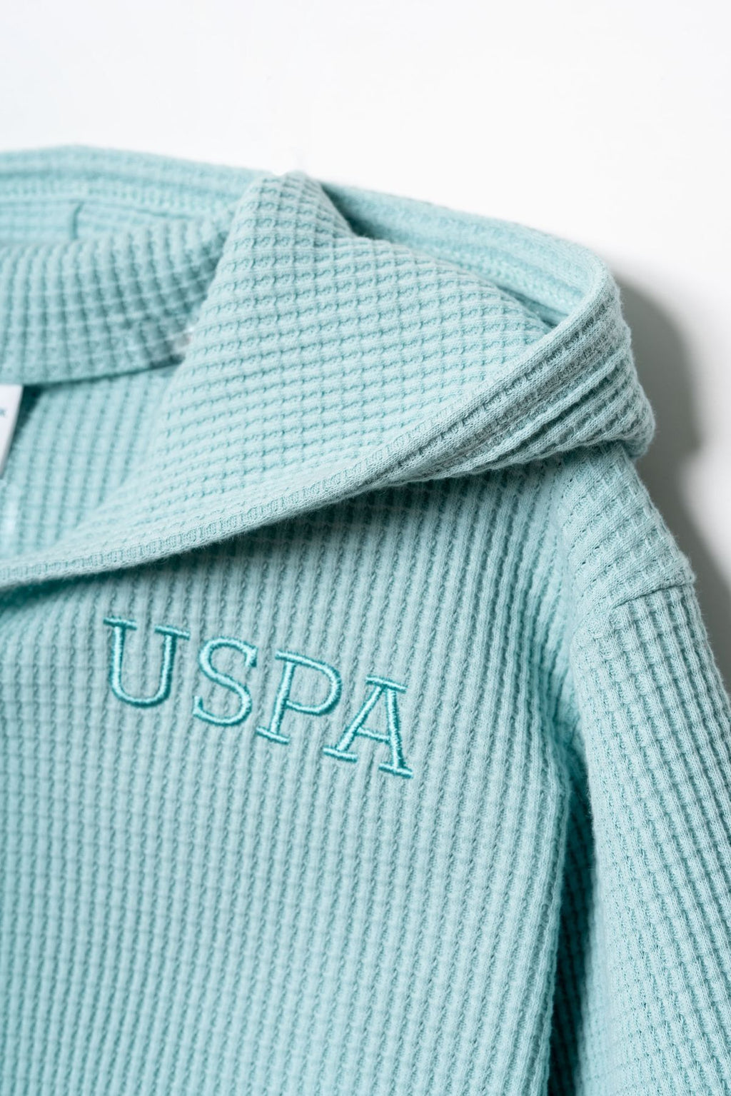 U.S. Polo Assn. Kız Bebek V Yaka Nakışlı Yazlık Regular Fit Yeşil Bornoz USB3047-C-V2