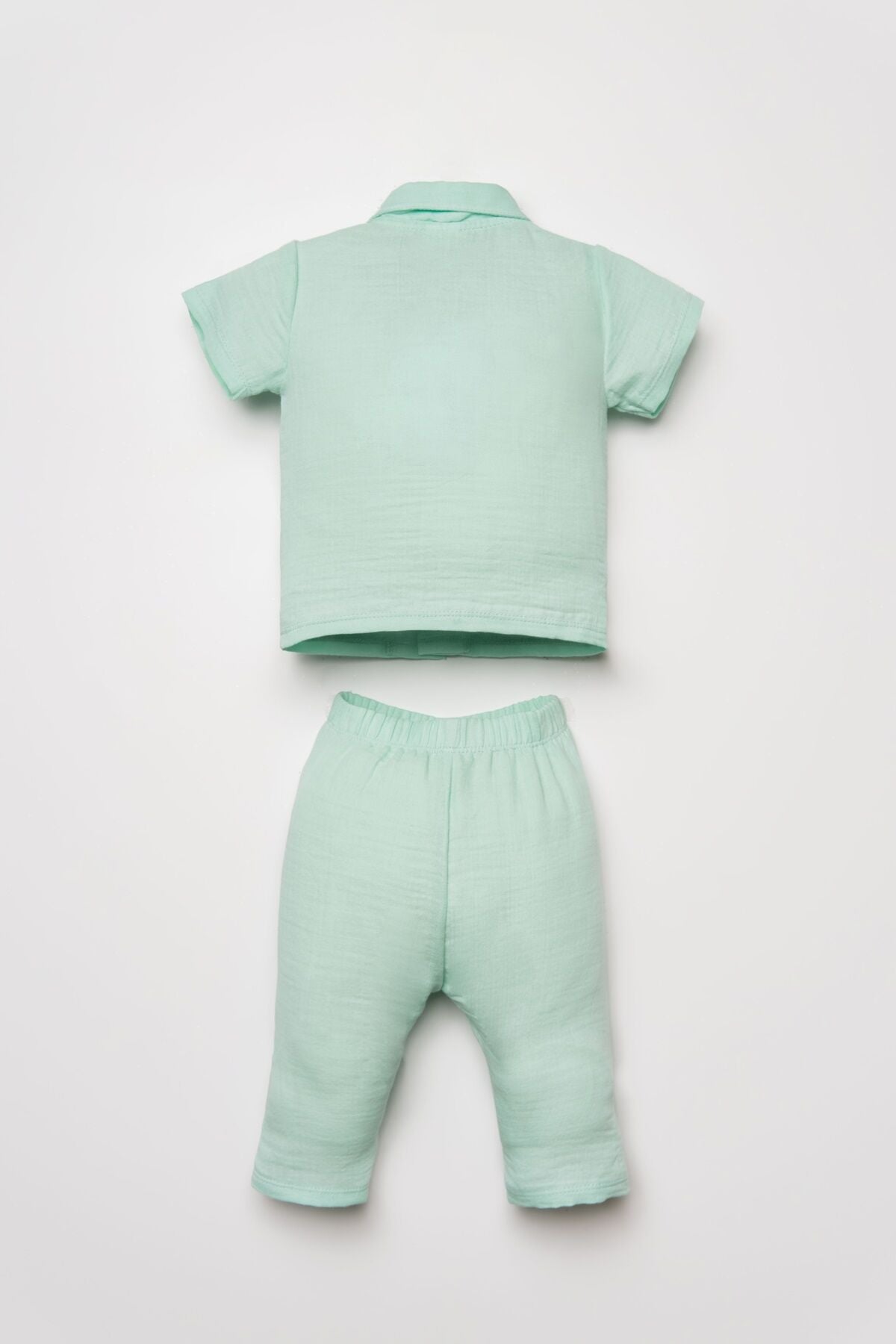 U.S. Polo Assn. Kız Bebek Gömlek Yaka Nakışlı Yazlık Regular Fit Yeşil Pijama Takımı USB2978-C-V3