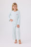 U.S. Polo Assn. Kız Çocuk Bisiklet Yaka Pigment Baskılı Kışlık Regular Fit Mavi Pijama Takımı US1986-C-V4