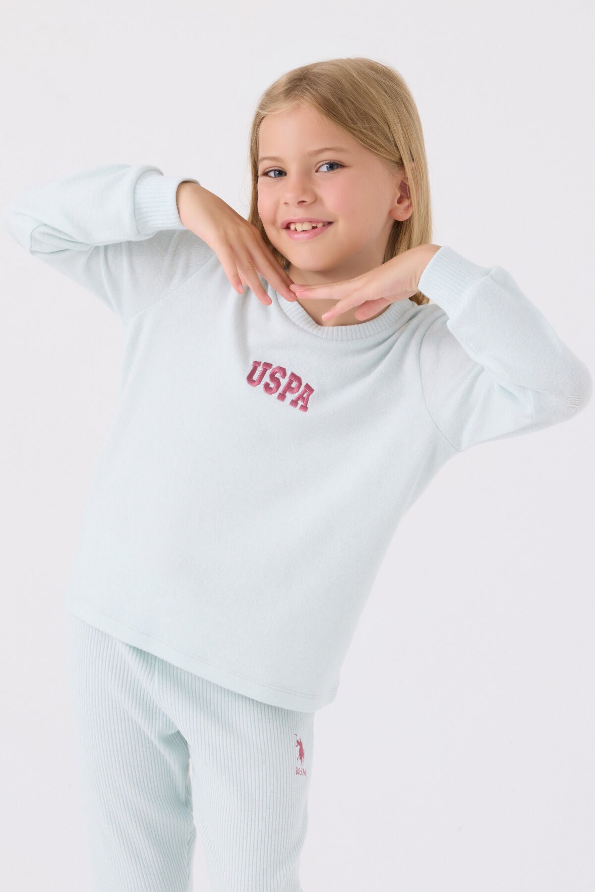 Kız Çocuk Mavi Uzun Kol Pijama Takım