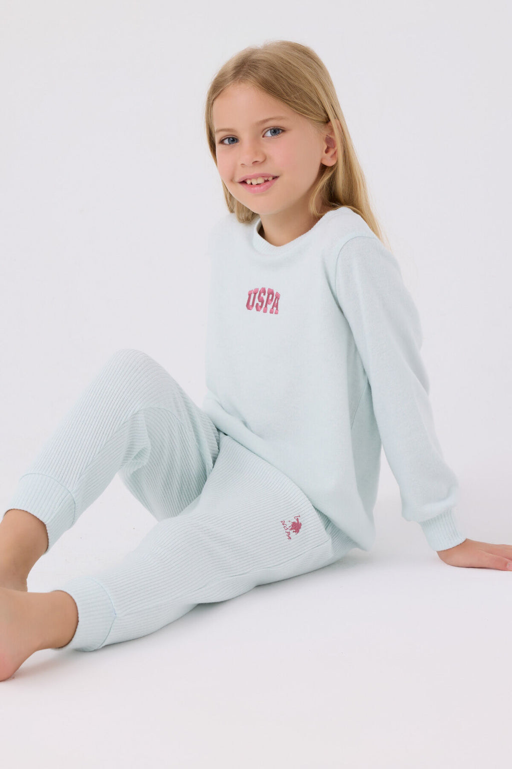 Kız Çocuk Mavi Uzun Kol Pijama Takım
