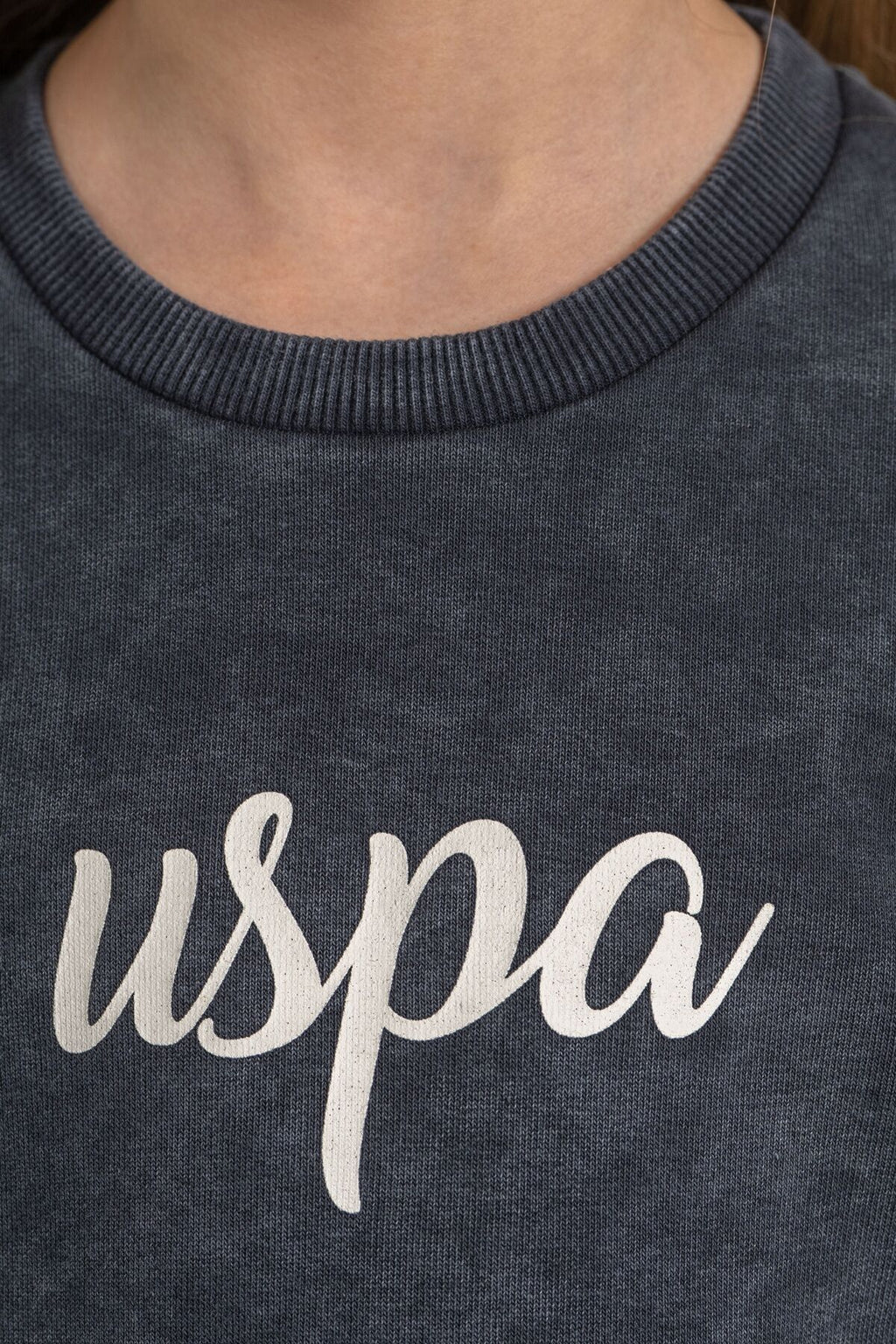 U.S. Polo Assn. Kız Çocuk Baskılı Antrasit Uzun Kol Eşofman Takımı US2724-C-V4
