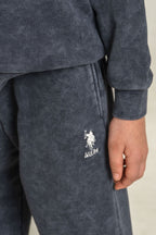 U.S. Polo Assn. Kız Çocuk Baskılı Antrasit Uzun Kol Eşofman Takımı US2724-C-V4