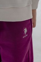 U.S. Polo Assn. Kız Çocuk Baskılı Beyaz Uzun Kol Eşofman Takımı US2701-C-V1