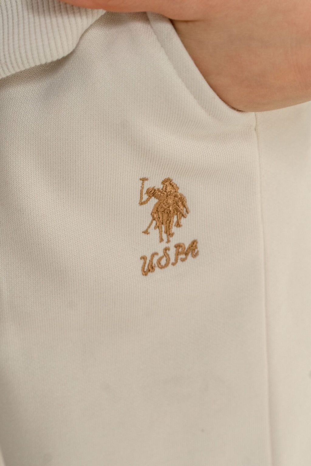 U.S. Polo Assn. Kız Çocuk Baskılı Beyaz Uzun Kol Eşofman Takımı US2716-C-V1
