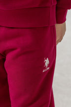 U.S. Polo Assn. Kız Çocuk Baskılı Bordo Uzun Kol Eşofman Takımı US2718-C-V2