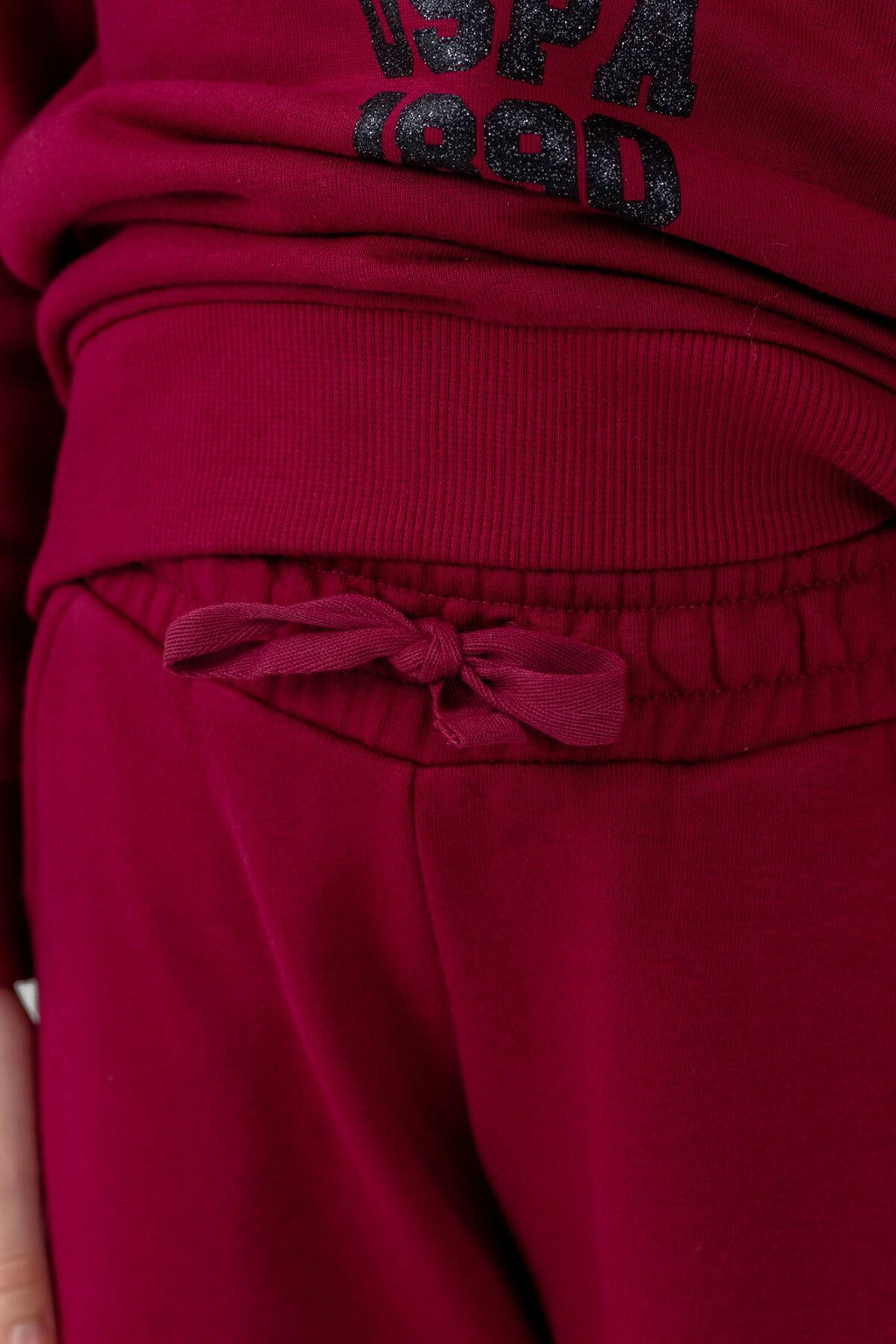 U.S. Polo Assn. Kız Çocuk Baskılı Bordo Uzun Kol Eşofman Takımı US2719-C-V4