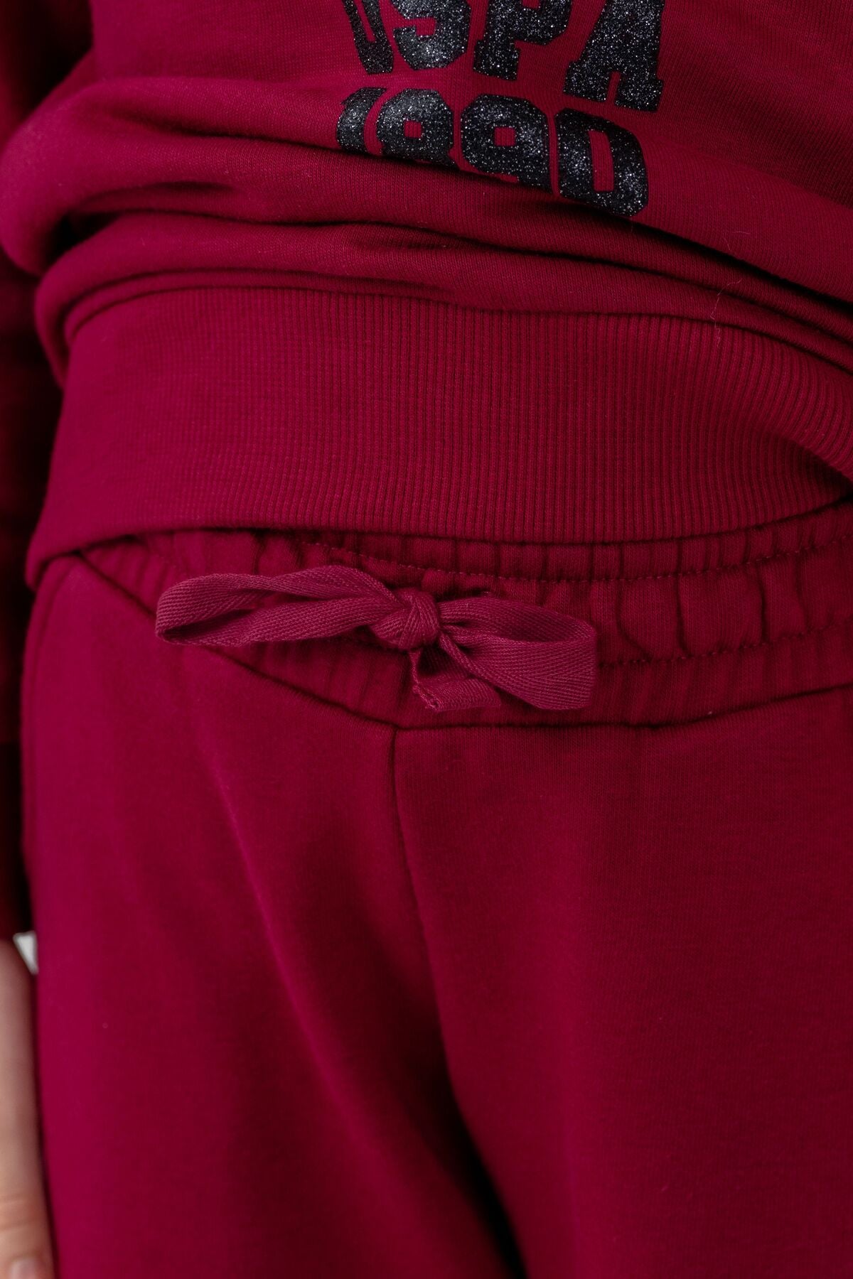 U.S. Polo Assn. Kız Çocuk Baskılı Bordo Uzun Kol Eşofman Takımı US2719-C-V4