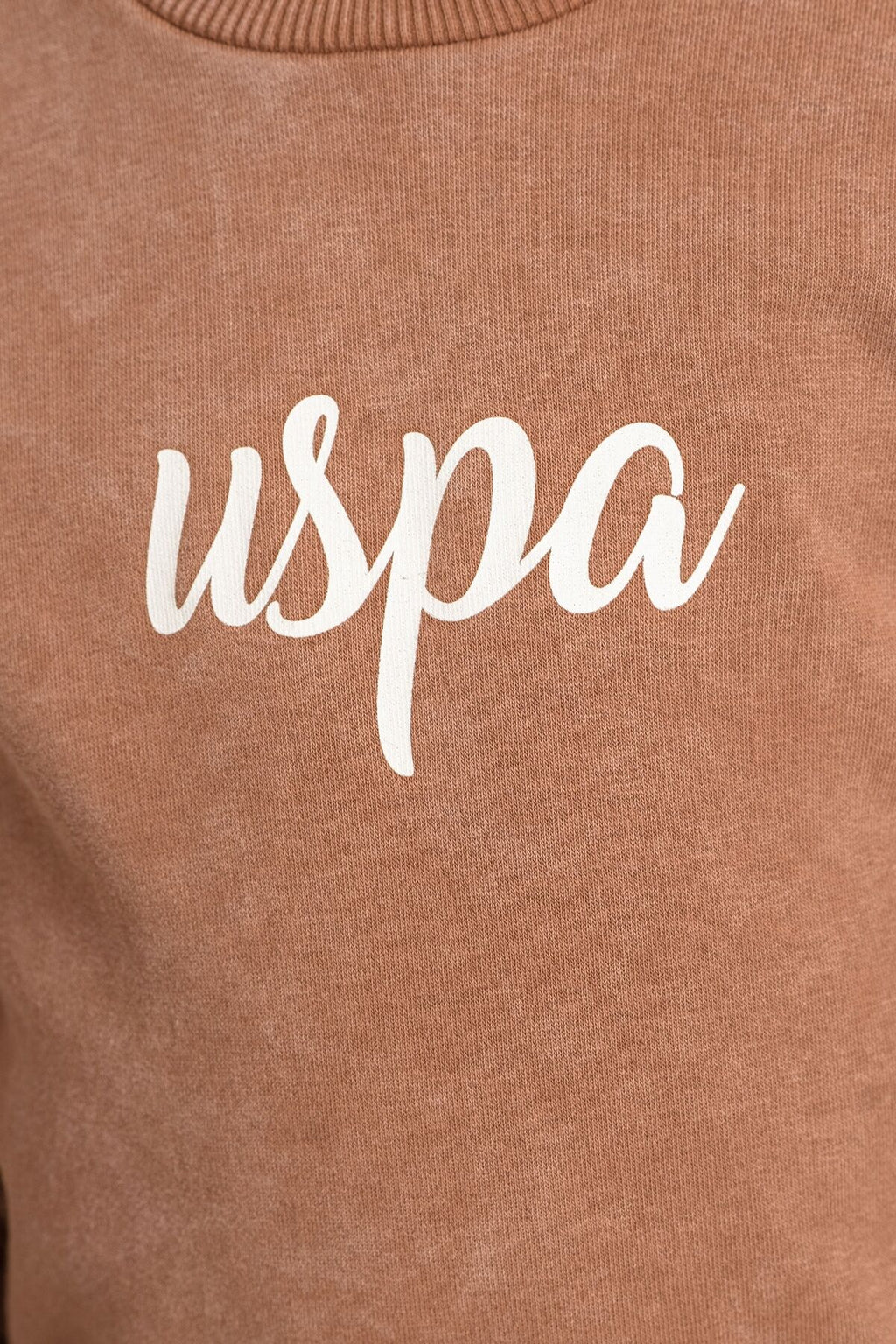 U.S. Polo Assn. Kız Çocuk Baskılı Kahverengi Uzun Kol Eşofman Takımı US2724-C-V1