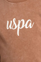 U.S. Polo Assn. Kız Çocuk Baskılı Kahverengi Uzun Kol Eşofman Takımı US2724-C-V1