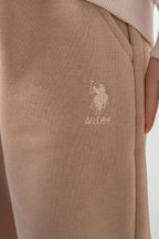 U.S. Polo Assn. Kız Çocuk Baskılı Krem Uzun Kol Eşofman Takımı US2706-C-V2