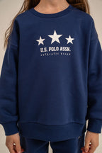 U.S. Polo Assn. Kız Çocuk Baskılı Lacivert Uzun Kol Eşofman Takımı US2716-C-V2