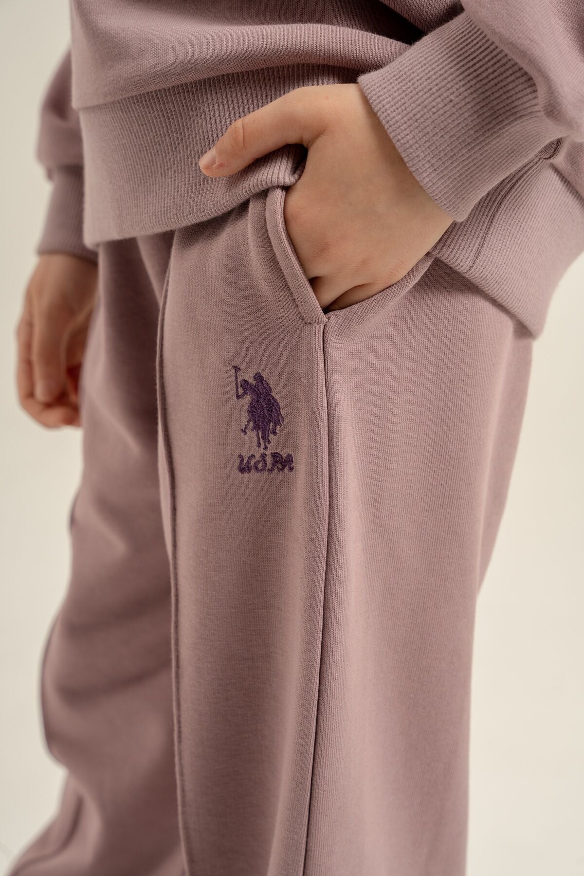U.S. Polo Assn. Kız Çocuk Baskılı Mavi Uzun Kol Eşofman Takımı US2731-C-V1