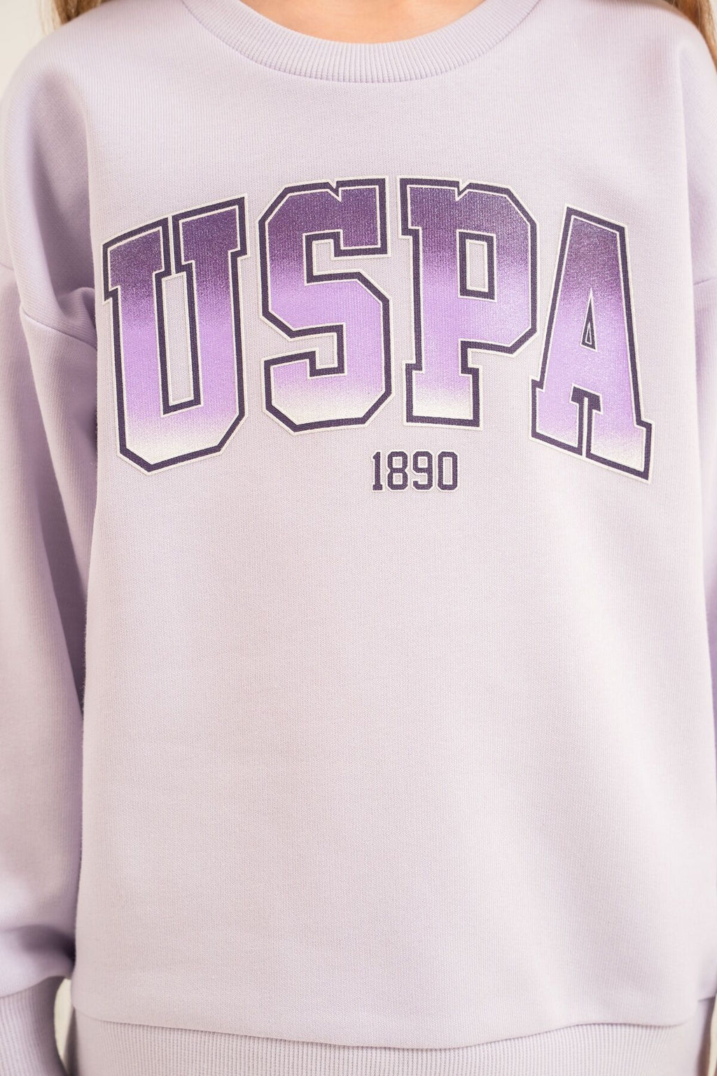 U.S. Polo Assn. Kız Çocuk Baskılı Mor Uzun Kol Eşofman Takımı US2701-C-V2
