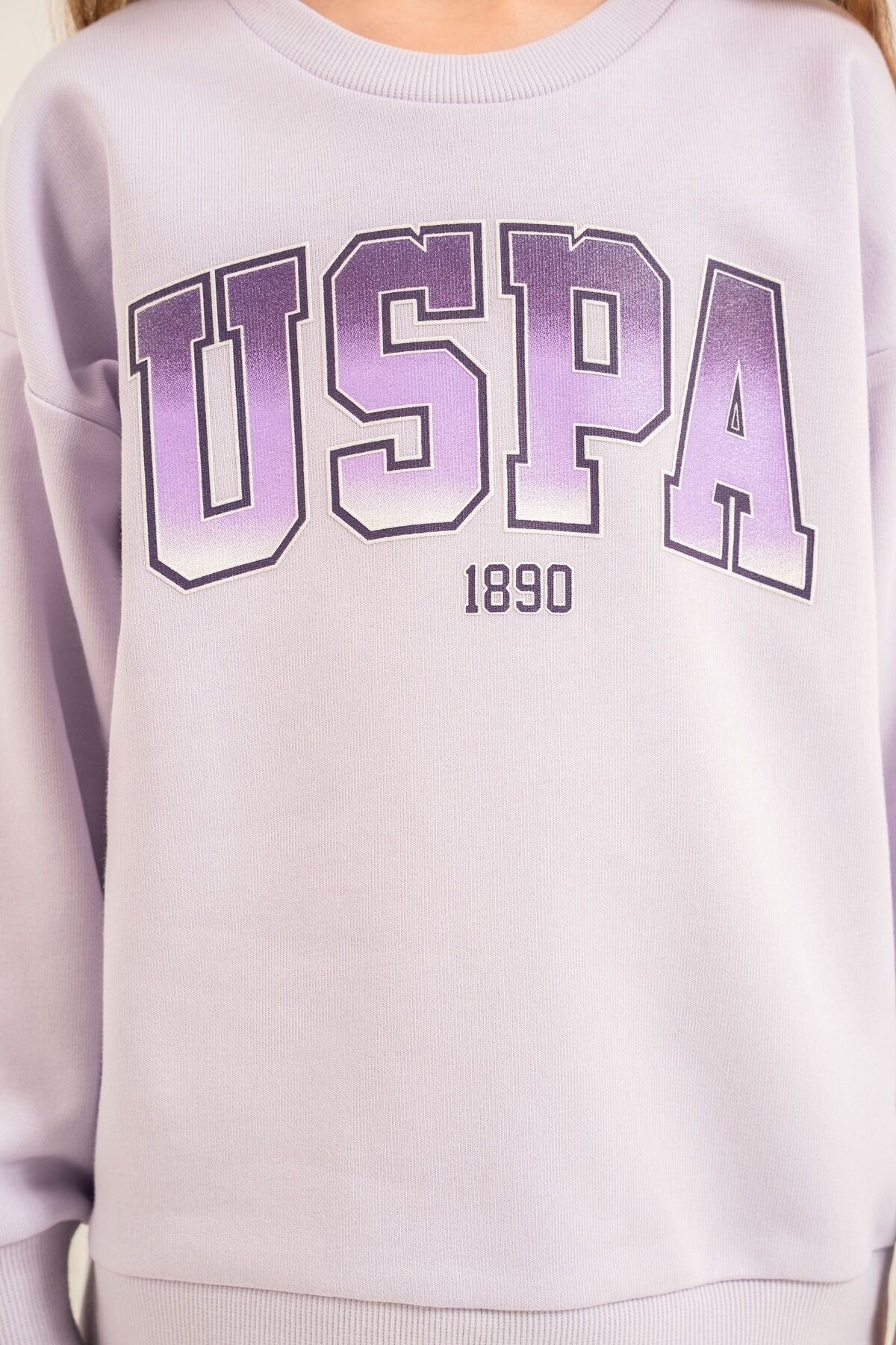 U.S. Polo Assn. Kız Çocuk Baskılı Mor Uzun Kol Eşofman Takımı US2701-C-V2