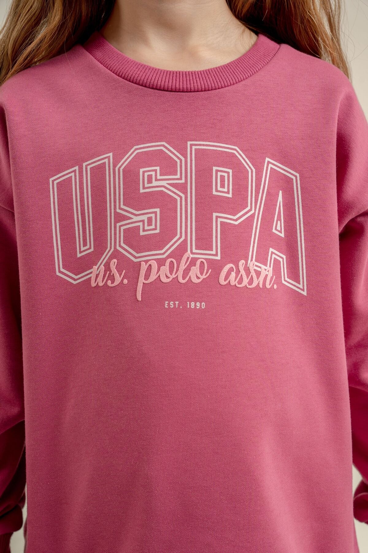 U.S. Polo Assn. Kız Çocuk Baskılı Mor Uzun Kol Eşofman Takımı US2709-C-V1