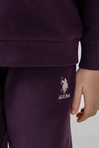 U.S. Polo Assn. Kız Çocuk Baskılı Mor Uzun Kol Eşofman Takımı US2712-C-V1