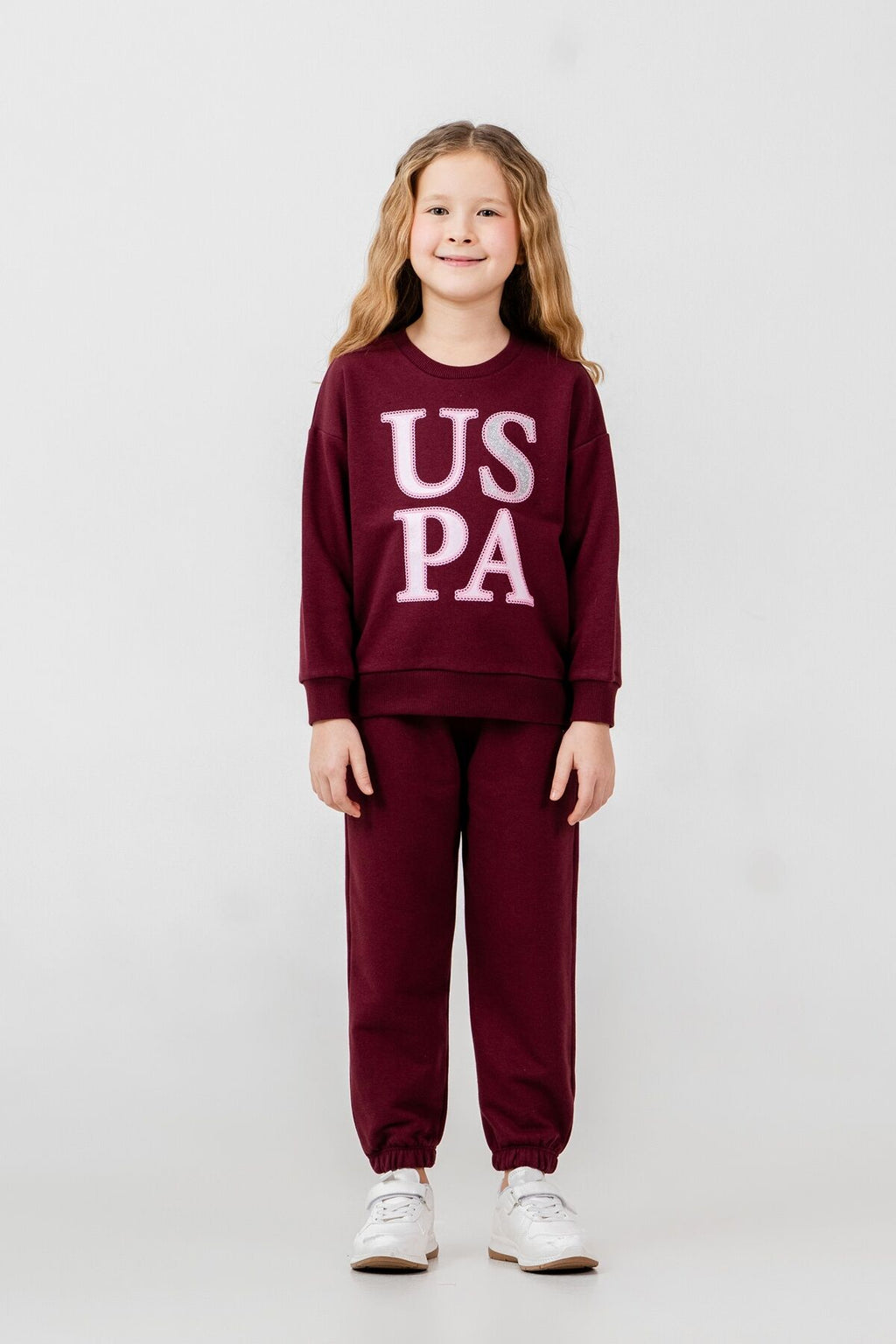 U.S. Polo Assn. Kız Çocuk Baskılı Mor Uzun Kol Eşofman Takımı US2712-C-V2