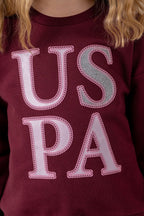 U.S. Polo Assn. Kız Çocuk Baskılı Mor Uzun Kol Eşofman Takımı US2712-C-V2