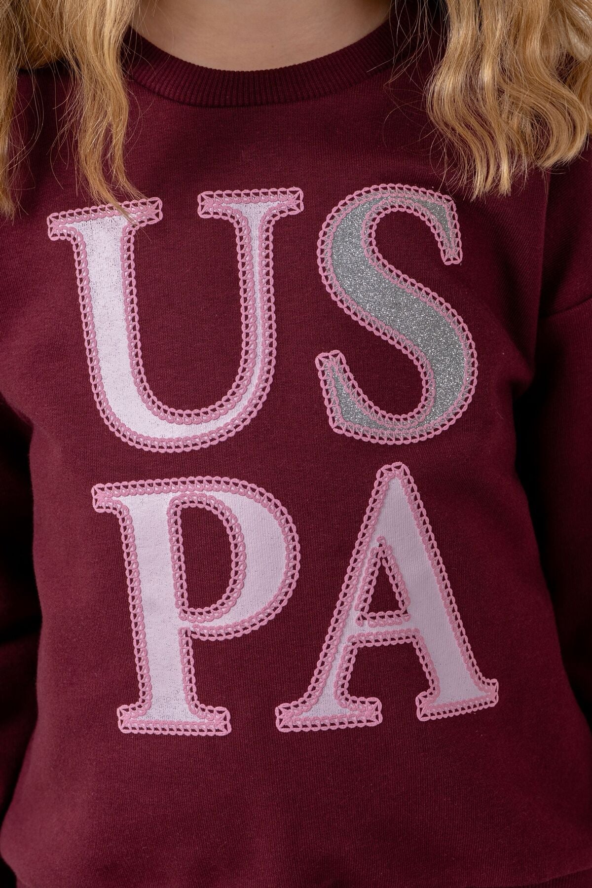 U.S. Polo Assn. Kız Çocuk Baskılı Mor Uzun Kol Eşofman Takımı US2712-C-V2