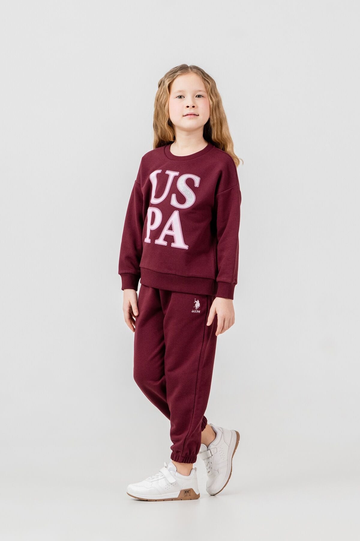 U.S. Polo Assn. Kız Çocuk Baskılı Mor Uzun Kol Eşofman Takımı US2712-C-V2