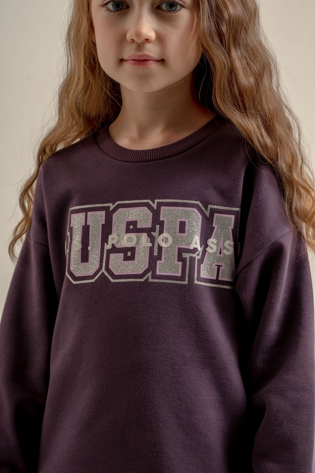 U.S. Polo Assn. Kız Çocuk Baskılı Mor Uzun Kol Eşofman Takımı US2717-C-V2