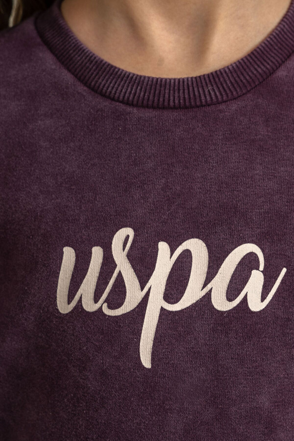 U.S. Polo Assn. Kız Çocuk Baskılı Mor Uzun Kol Eşofman Takımı US2724-C-V2
