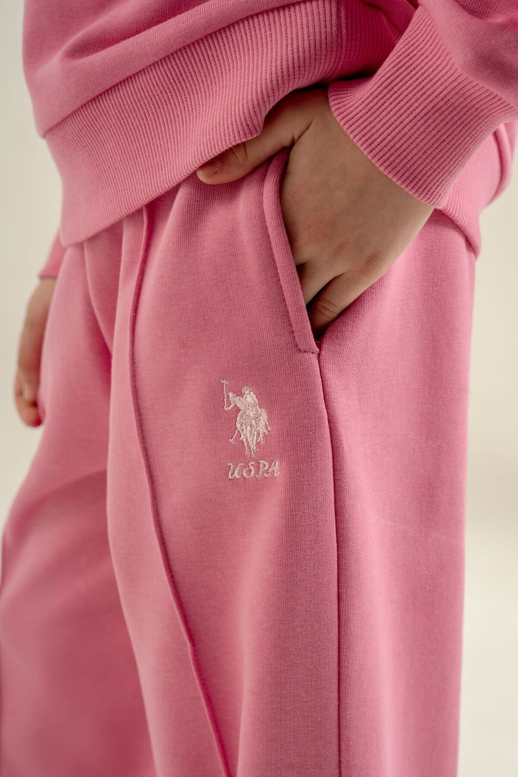 U.S. Polo Assn. Kız Çocuk Baskılı Mor Uzun Kol Eşofman Takımı US2731-C-V3