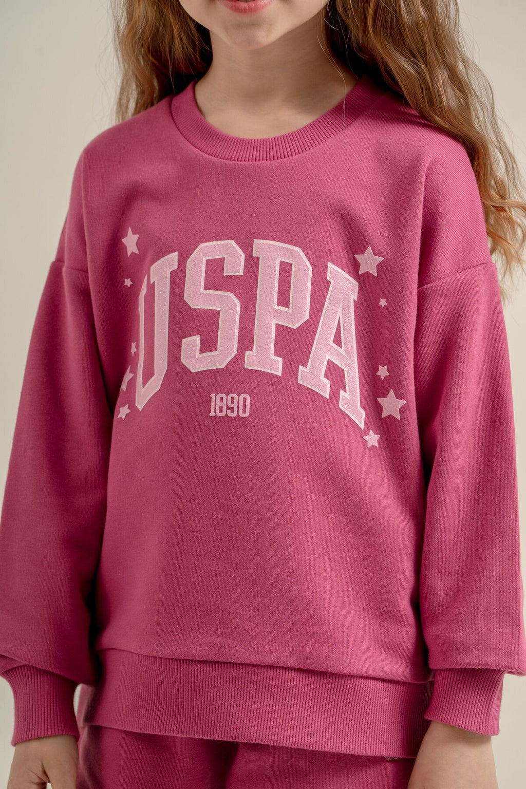 U.S. Polo Assn. Kız Çocuk Baskılı Mor Uzun Kol Eşofman Takımı US2732-C-V2