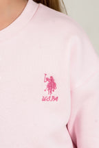 U.S. Polo Assn. Kız Çocuk Baskılı Pembe Uzun Kol Eşofman Takımı US2707-C-V1