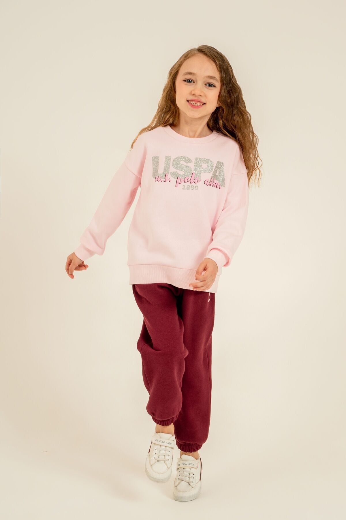 U.S. Polo Assn. Kız Çocuk Baskılı Pembe Uzun Kol Eşofman Takımı US2711-C-V2 Ürün ikincil görseli