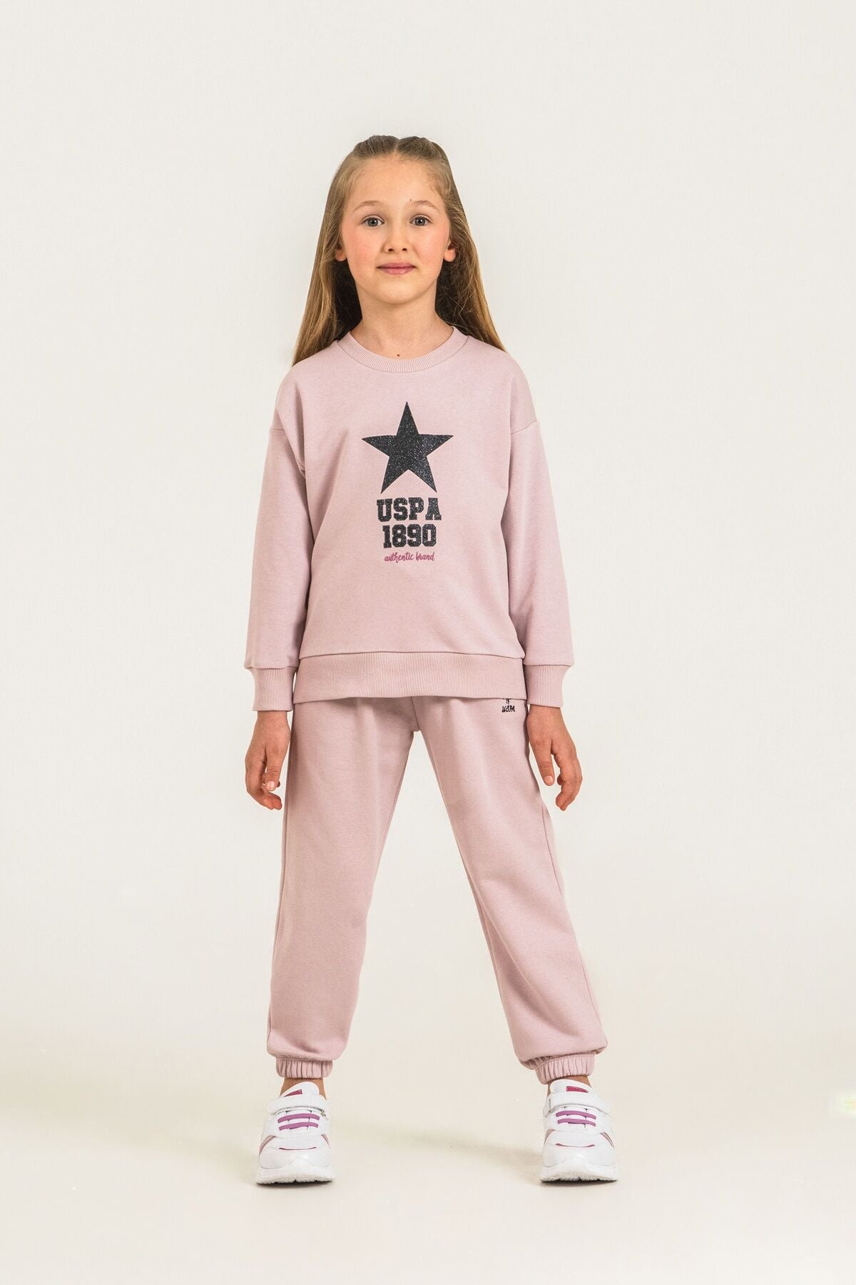 U.S. Polo Assn. Kız Çocuk Baskılı Pembe Uzun Kol Eşofman Takımı US2719-C-V2 Ürün ana görseli