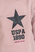 U.S. Polo Assn. Kız Çocuk Baskılı Pembe Uzun Kol Eşofman Takımı US2719-C-V2