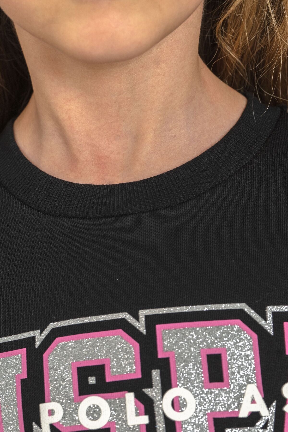 U.S. Polo Assn. Kız Çocuk Baskılı Siyah Uzun Kol Eşofman Takımı US2717-C-V1