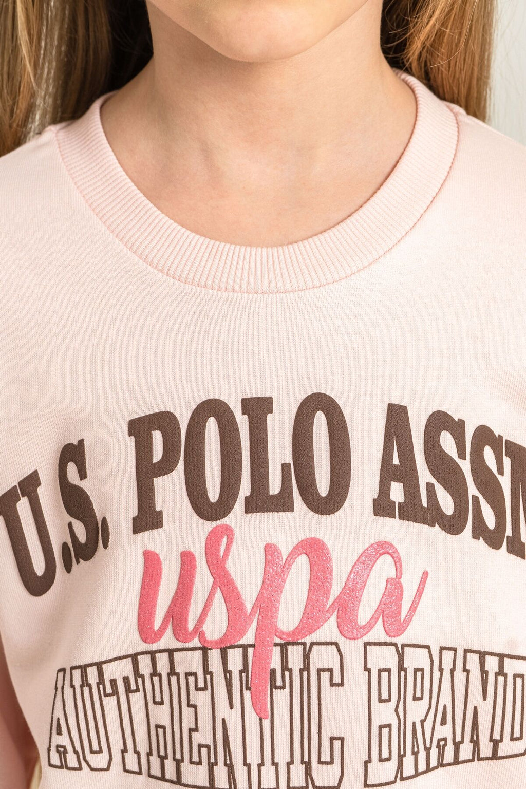 U.S. Polo Assn. Kız Çocuk Baskılı Turuncu Uzun Kol Eşofman Takımı US2714-C-V1