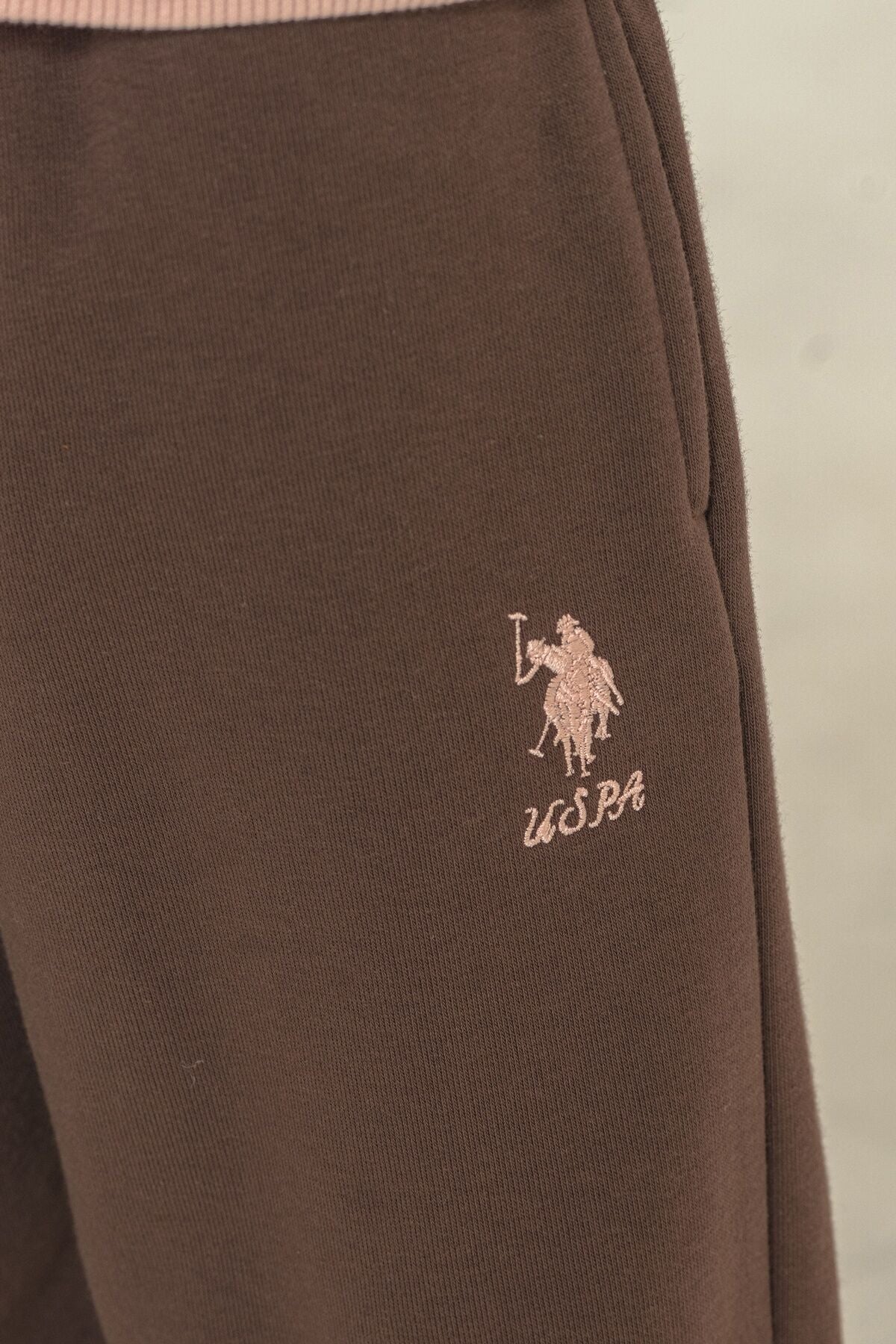 U.S. Polo Assn. Kız Çocuk Baskılı Turuncu Uzun Kol Eşofman Takımı US2714-C-V1