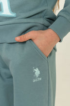 U.S. Polo Assn. Kız Çocuk Baskılı Yeşil Uzun Kol Eşofman Takımı US2712-C-V3