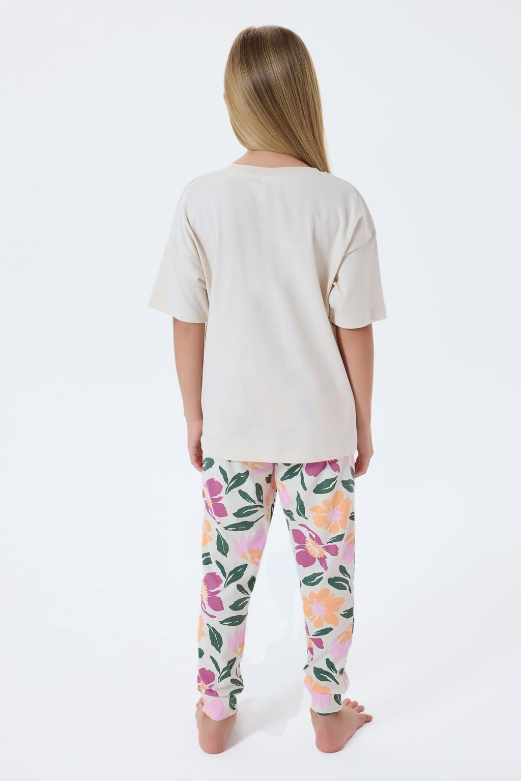 U.S. Polo Assn Kız Çocuk Beyaz Pijama Takım