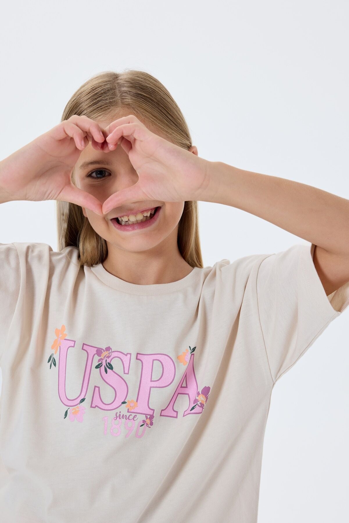 U.S. Polo Assn Kız Çocuk Beyaz Pijama Takım