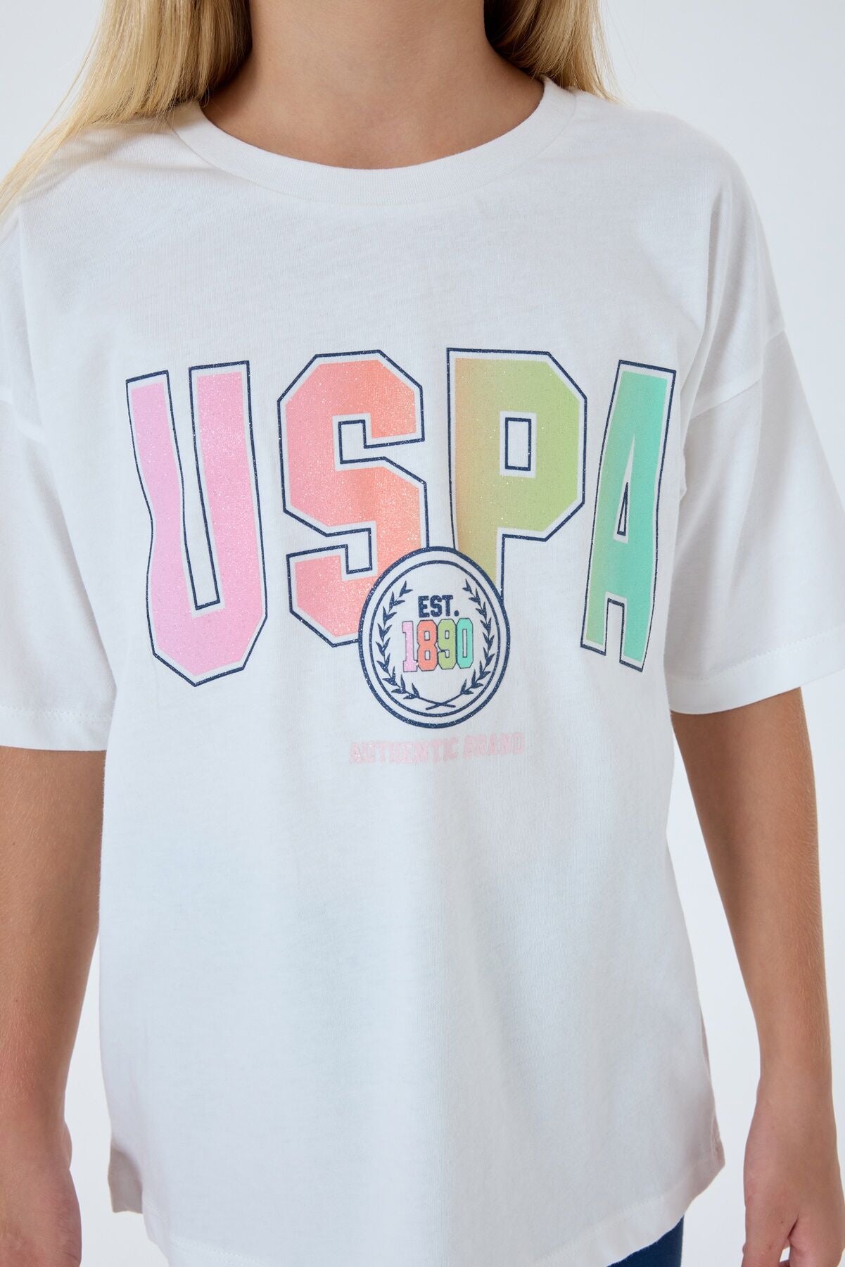 U.S. Polo Assn Kız Çocuk Beyaz Tayt Takım