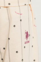 U.S. Polo Assn. Kız Çocuk Gömlek Pijama Takımı Nakışlı Krem Uzun Kol Pijama Takımı US2726-C-V1