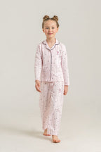U.S. Polo Assn. Kız Çocuk Gömlek Pijama Takımı Nakışlı Pembe Uzun Kol Pijama Takımı US2726-C-V2
