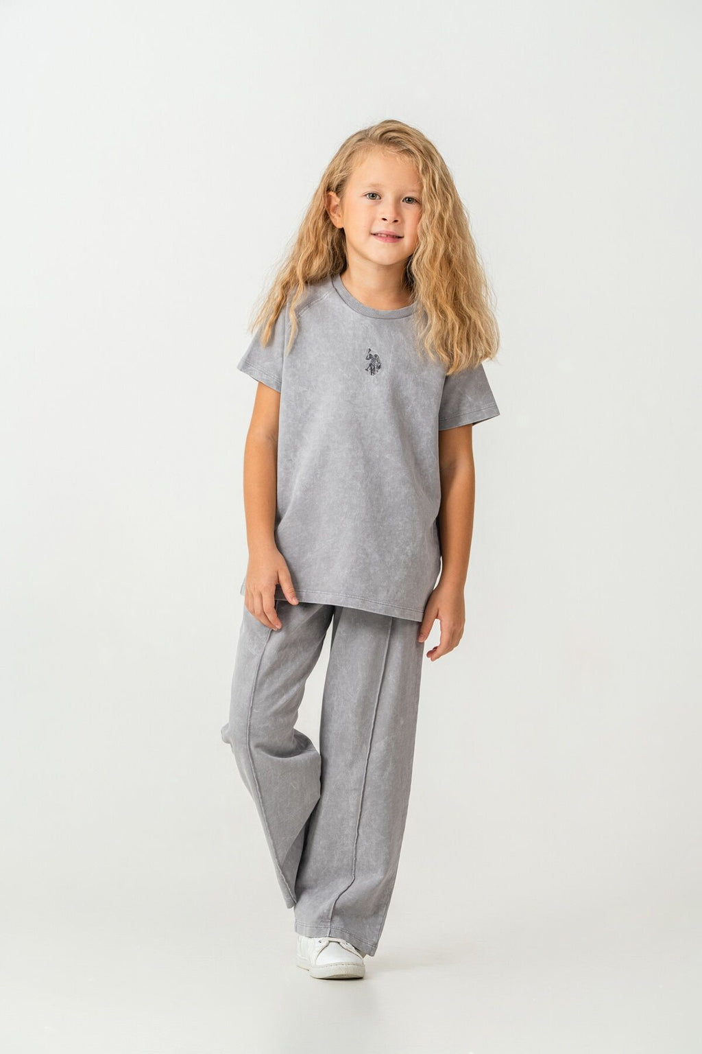 U.S. Polo Assn Kız Çocuk Gri Pijama Takım