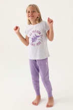 U.S. Polo Assn. Kız Çocuk Bisiklet Yaka Pigment Baskılı Yazlık Regular Fit Gri Pijama Takımı US1838-C-V2