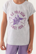U.S. Polo Assn Lisanslı Starry Kar Melanj Kız Çocuk Pijama Takımı