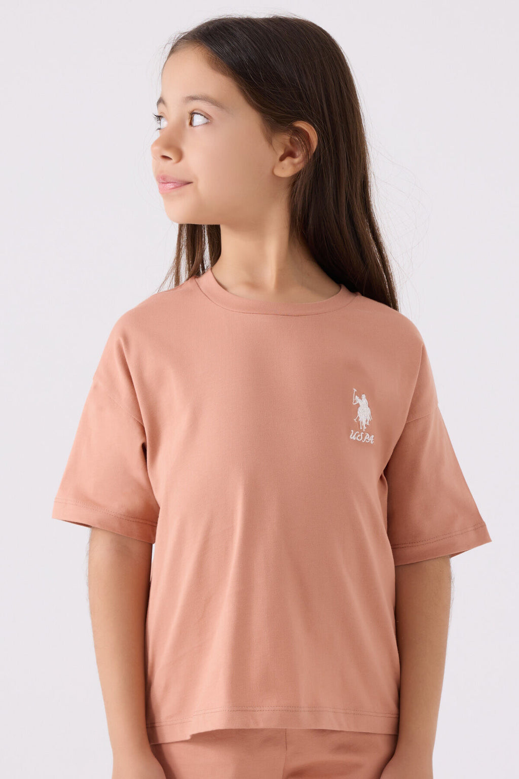 Us Polo Assn Kız Çocuk Pembe Bermuda Takım